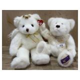 White Boyds bear and white Ty Beanie bear