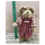 14 inch Boyds Bears Girl in maroon jumper with
