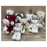 Flat of 8 5 inch Boyds Bears with holiday scarfs