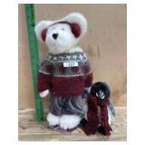 16 inch Boyds Bears Girl in grey winter outfit