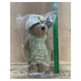 16 inch Boyds Bears in green dress on stand