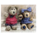 2- 9 inch Boyds Bears Boy and girl in blue dress