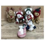 6- Boyds Bears Christmas bears 4 inch