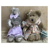 Boyds Bears 10 inch Eater Rabbit and Iris bear