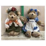 2- 14 inch Boyds Bears one in green dress and one