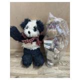 12 inch Boyds Bears rabbit and 14 inch black and