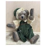16 inch Boyds Bear in green coat and hat