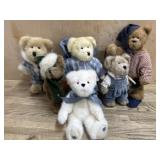 6- Boyds Bears 8 inch  4 dressed in blue