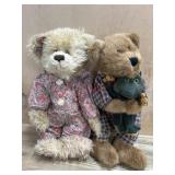 2- 14 inch Boyds Bears Girl in floral and bear
