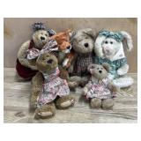 6- Boyds Bears and Rabbit  10 inch and 4 inch