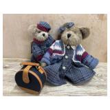Boyds Bears Mom and baby bear in blue plaid