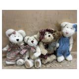 4-Boyds Bears 10 inch girls with blue jumper and