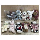 12- Small Boyds Bears rabbits, bears and cats