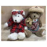 2- 16 inch Boyds Bears One in red pajamas and
