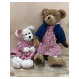 2- Boyds Bears 14 and 16 inch girls dressed in