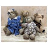4- Boyds Bears One in blue dress one in green