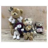 5- Boyds Bears various sizes  2 dressed in green