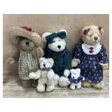 3- 12 inch and 1 5 inch Boyds Bears  Dressed in