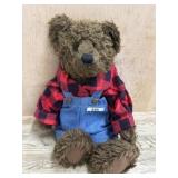 16 inch Boyds Bear in blue overalls