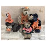 Boyds Bear Cat, dog and 2 bears in Halloween