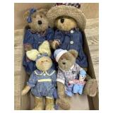 4-Boyds Bears in denim clothes  Rabbit in floral
