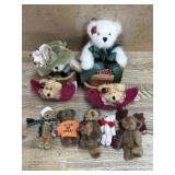 6- Boyds Bears 2 in baskets, Boyds ornaments