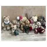 8- Boyds Bears 5 inch Christmas ornament bears