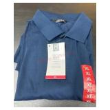 Blue Stretch Pique Polo Shirt, Size XL