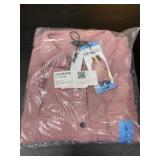 Pink Button-Up Knit Cardigan - Large