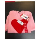 Pink Sweater with Red Heart Design
