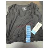 Hue Women's Black V-Neck T-Shirt, Large