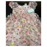 Kids Pink Floral Dress, Size 6/6x