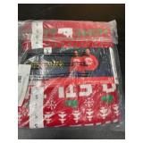 Red Holiday Sweater Set with Snowflake Design