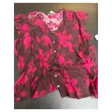 Women's Large Button-Up Floral Top