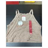 Ladies Ribbed Tank Top, XL, Beige