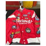 Red Medium Character Patch Moto Jacket