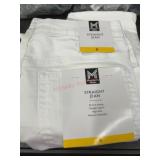 Women's White Straight Jeans, Size 8