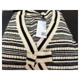 Womens Large Striped Cardigan