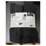 Pack of 10 Black Socks, Shoe Size 6-12