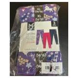 3-Pack XL Girls' Leggings in Purple Designs