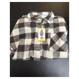 Men's Flannel Shirt in Black and White Plaid