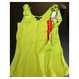 Green Sleeveless Ribbed Tank Top, XS