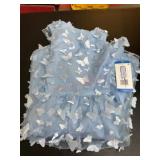 Light Blue Girls' Dress With Butterfly Design