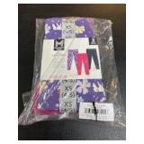 Girls' Leggings 3-Pack XS (4/5), Pink and Purple