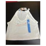 White Cropped Tank Top in Large Size