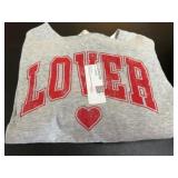 Gray Long-Sleeve Shirt With 'Lover' Design