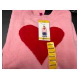 Pink Sweater With Red Heart Design, Medium