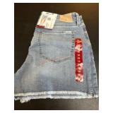 Denim Shorts, Size 14, with Frayed Hem