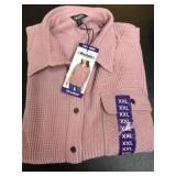 Women's Pink XXL Waffle Knit Shirt