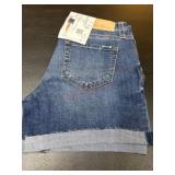Denim Shorts with Frayed Hem